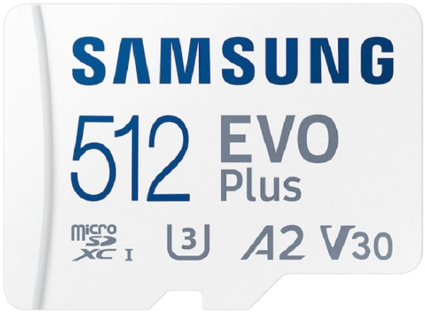 Samsung EVO Plus 512GB MicroSDXC Class 10 U3 with Adapter - MB-MC512KA