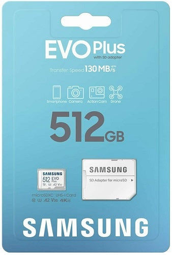 Samsung EVO Plus 512GB MicroSDXC Class 10 U3 with Adapter - MB-MC512KA