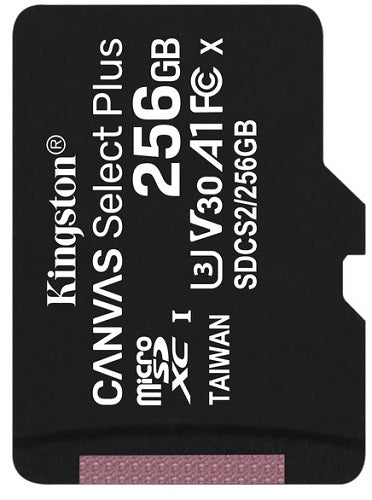 Kingston 256GB MicroSD Card Class10 with SD Adapter - SDCS2/256GB
