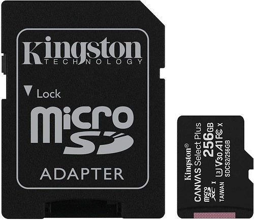 Kingston 256GB MicroSD Card Class10 with SD Adapter - SDCS2/256GB
