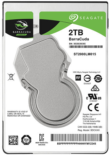 Seagate 2TB BarraCuda Compute Internal HDD SATA 2.5 Inch - ST2000LM015