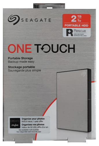 Seagate 2TB One Touch USB 3.2 External Hard Drive (Silver) - STKB2000401