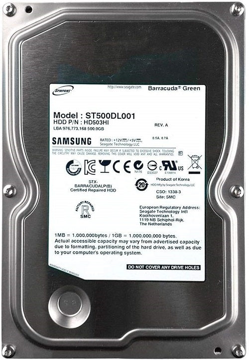 Samsung by Seagate 500GB Internal HDD SATA 3.5 Inch - ST500DL001 - ECS Online Store