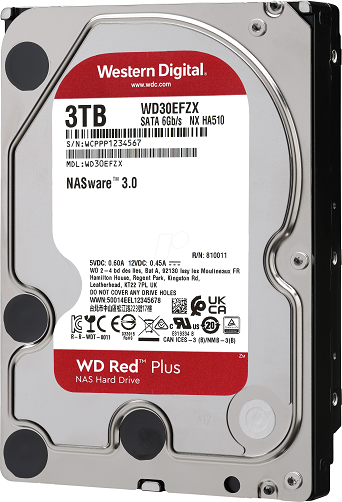 WD Red Plus 3TB NAS SATA 3.5" Hard Drive - WD30EFZX